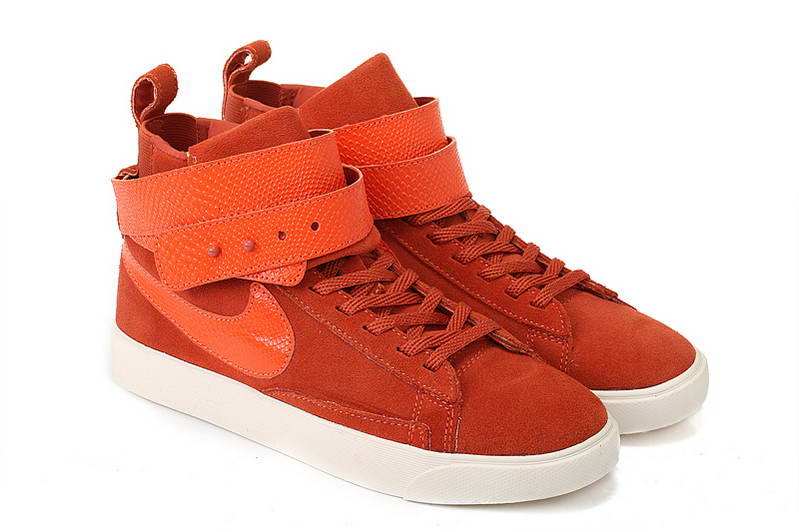 Nike Blazer eleve autocollant chaussures des femmes d Orange (1)
